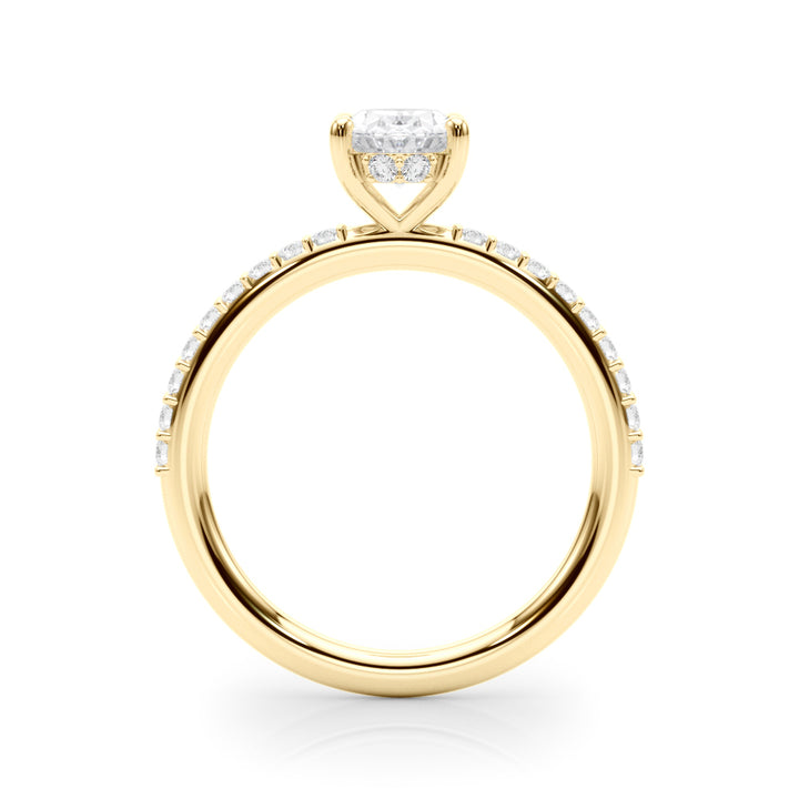 14K Yellow Gold Lab Diamond Shared Prong Ring