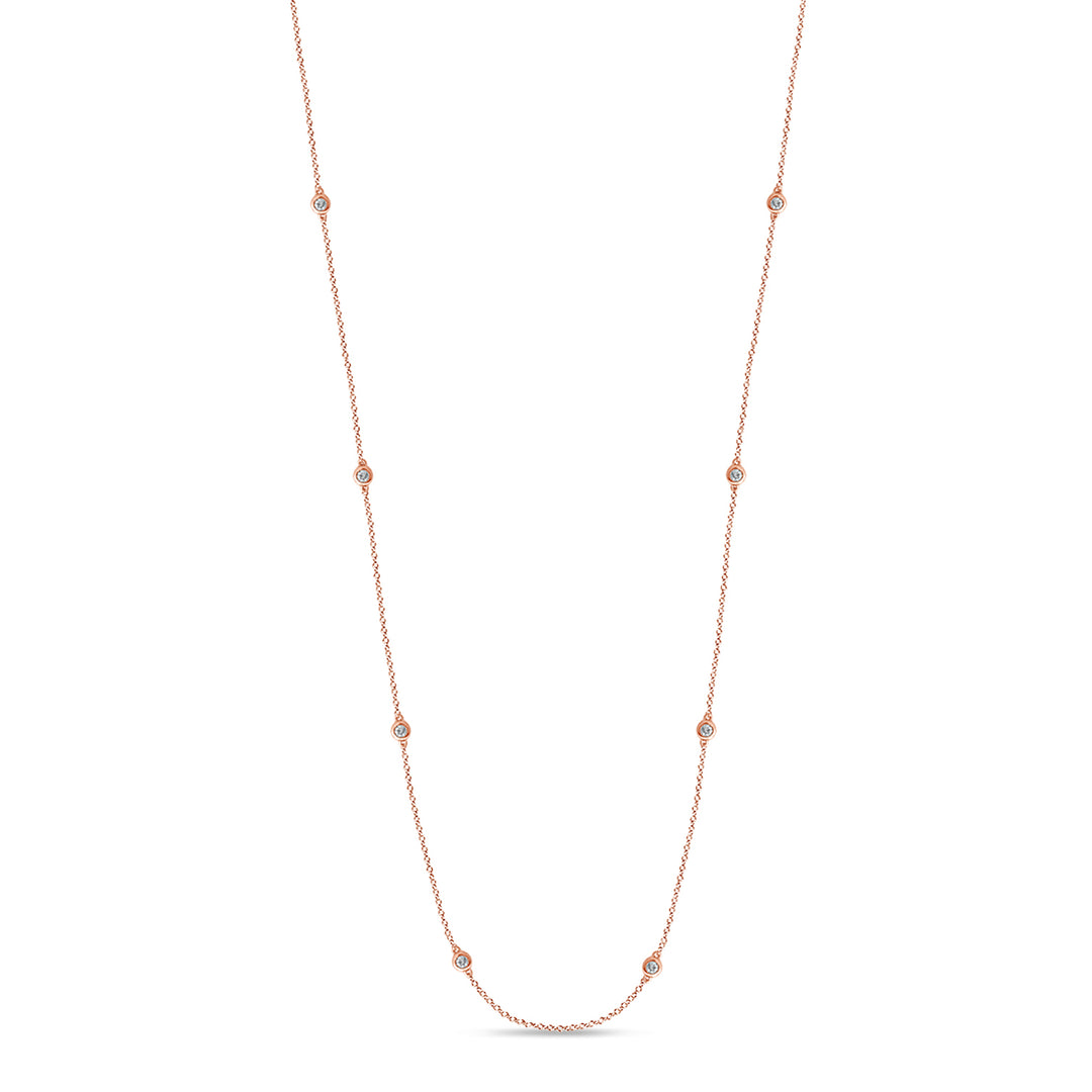 14K Rose Gold 0.30CT Diamond Chain