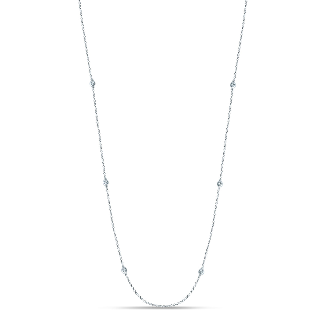 14K White Gold 0.42CT Diamond Chain Necklace