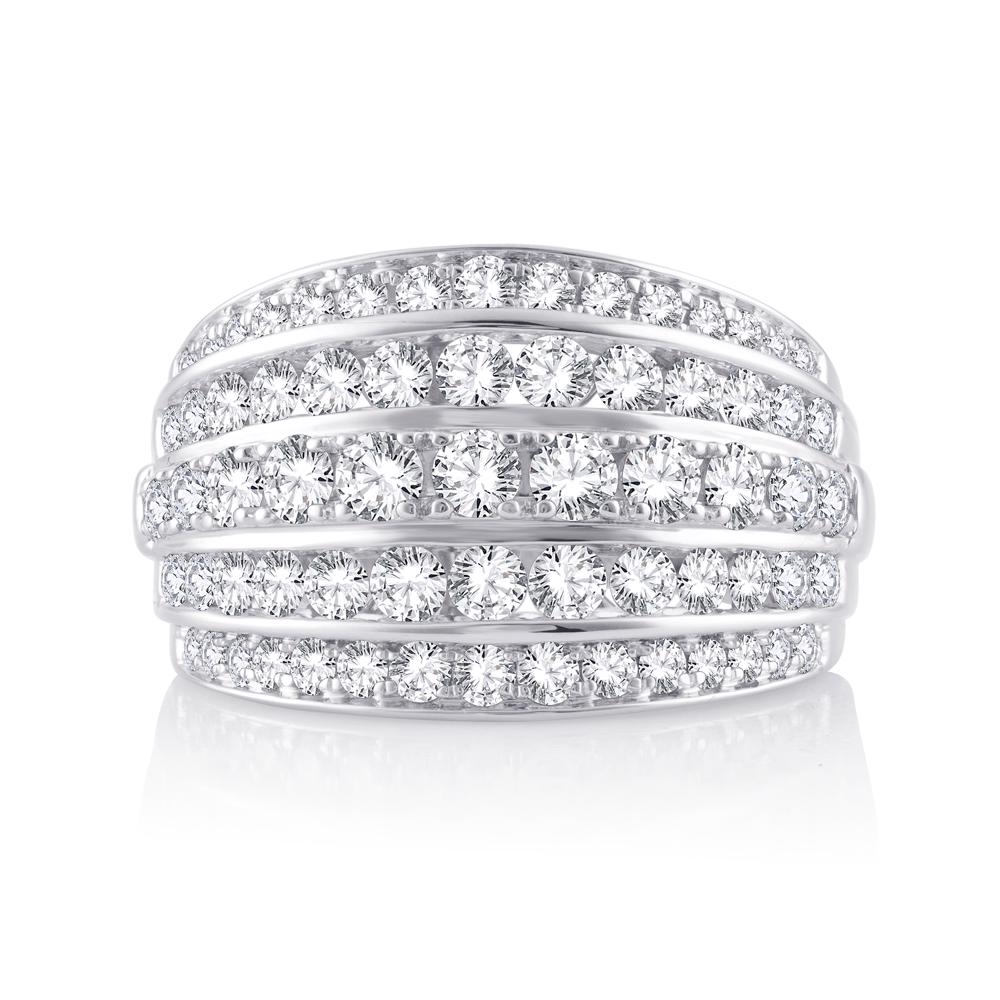Sparkling 14K White Gold 2CT Diamond Anniversary Band