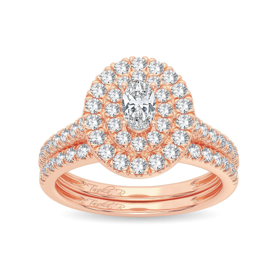 14K Rose Gold 1.00CT Diamond Bridal Ring