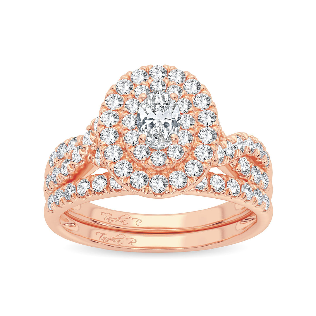 14K Rose Gold 1.00CT Diamond Bridal Ring