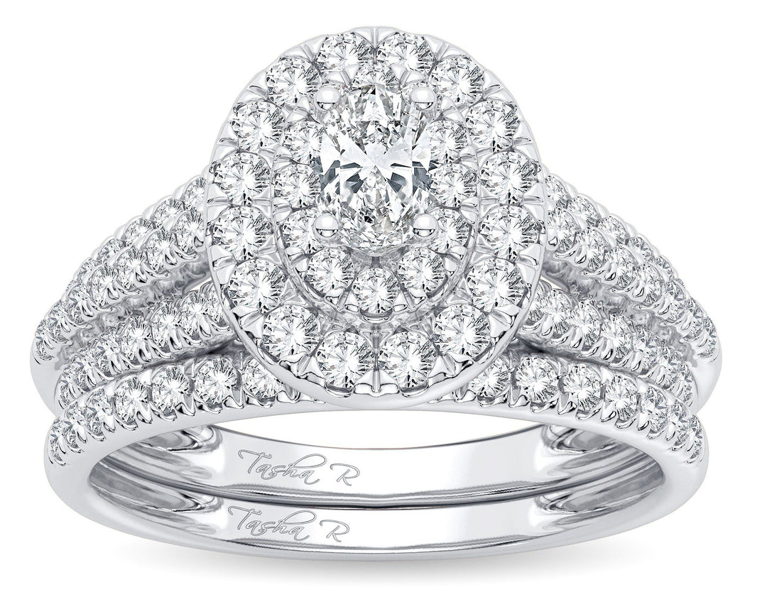 Luminous 14k White Gold 1ct Diamond Bridal Ring Elegance