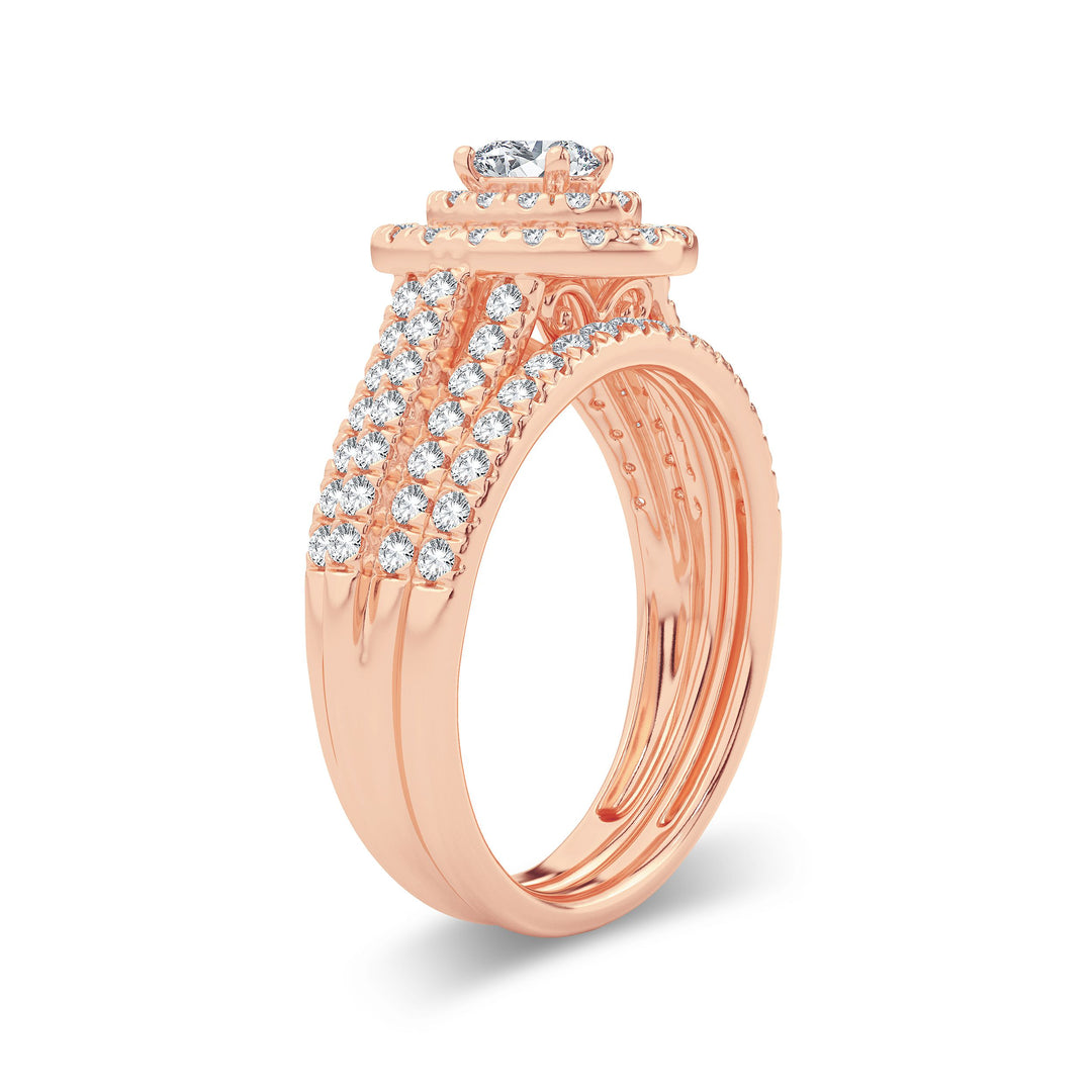 Romantic 14k Rose Gold Lab Diamond Engagement Ring (1ct)