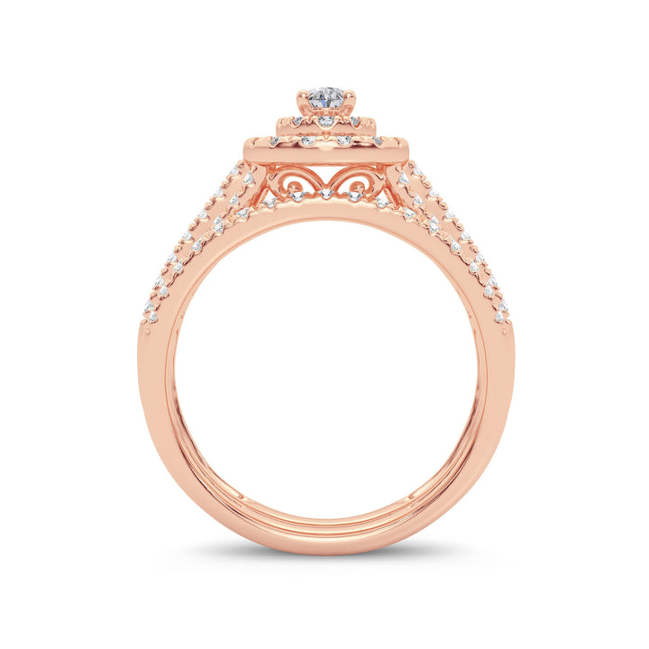 Romantic 14k Rose Gold Lab Diamond Engagement Ring (1ct)