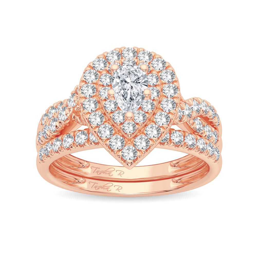 Elegant 1CT Lab Diamond Bridal Ring in Rose Gold