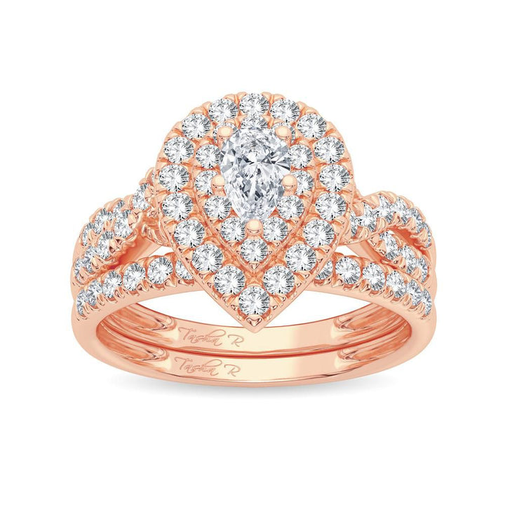 Elegant 1CT Lab Diamond Bridal Ring in Rose Gold