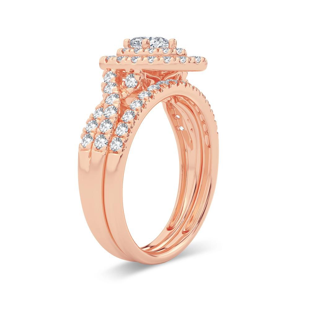 Elegant 1CT Lab Diamond Bridal Ring in Rose Gold