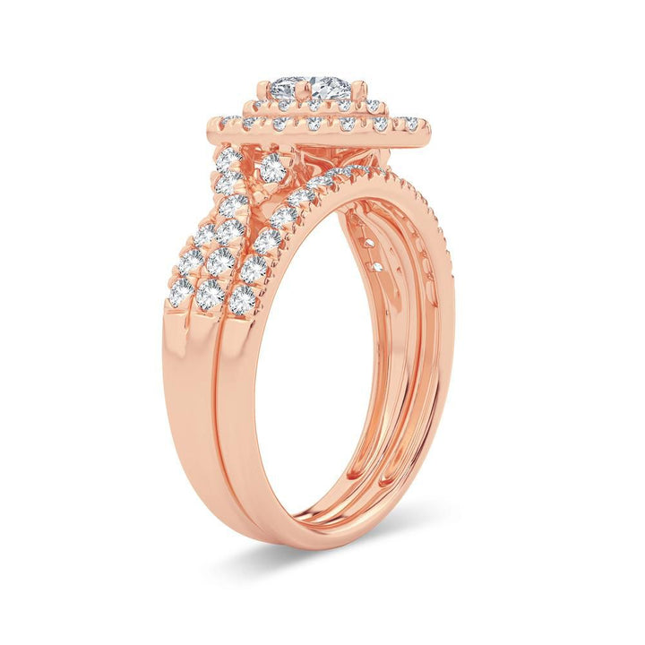 Elegant 1CT Lab Diamond Bridal Ring in Rose Gold