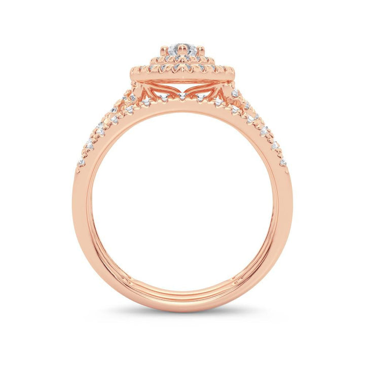 Elegant 1CT Lab Diamond Bridal Ring in Rose Gold