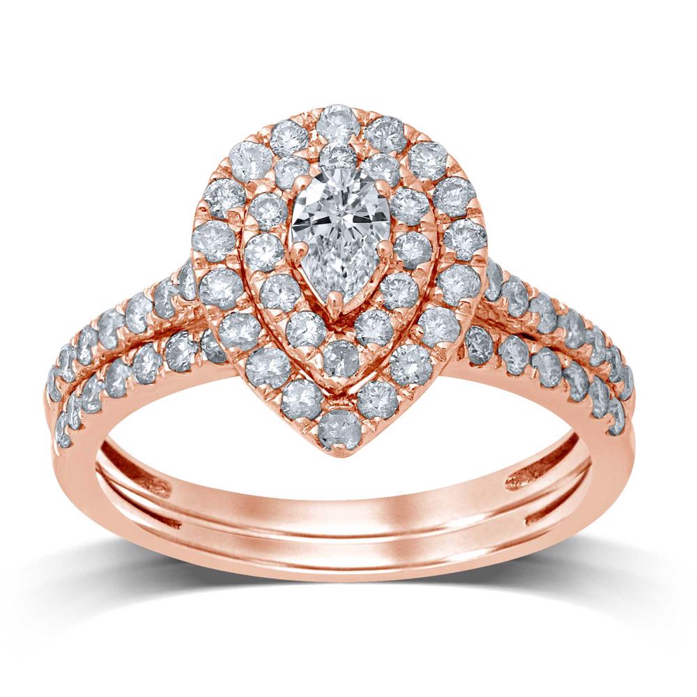 Romantic 14k Rose Gold Lab Diamond Engagement Ring (1CT)