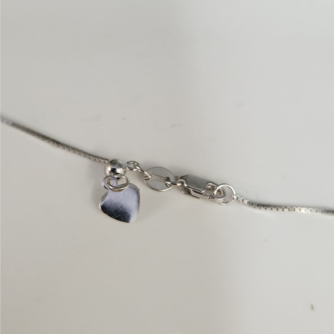 10k White Gold 0.8mm Adjustable Box Chain 22"