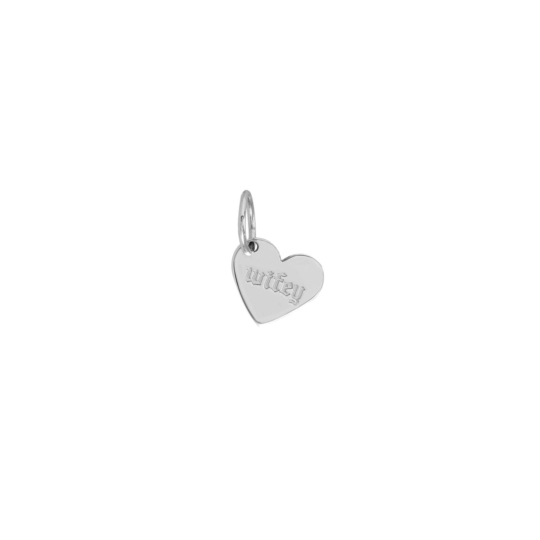 Mini Slanted Heart Engravable Charm