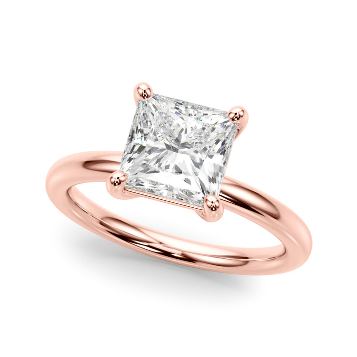 Princess Cut Lab Diamond Solitaire in Rose Gold