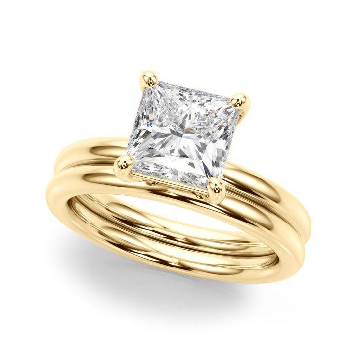 Princess Cut Lab Diamond Solitaire in 14K Yellow Gold