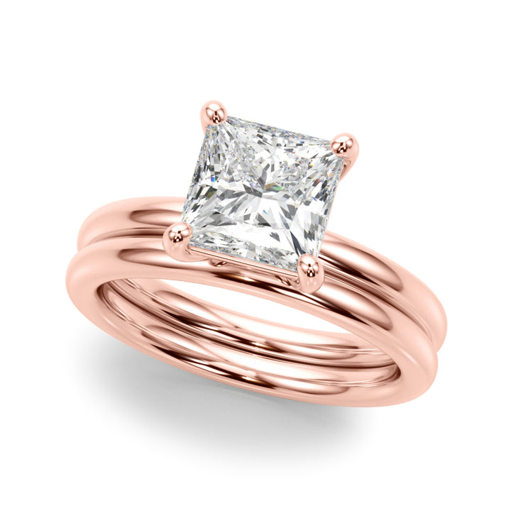 Princess Cut Lab Diamond Solitaire in Rose Gold