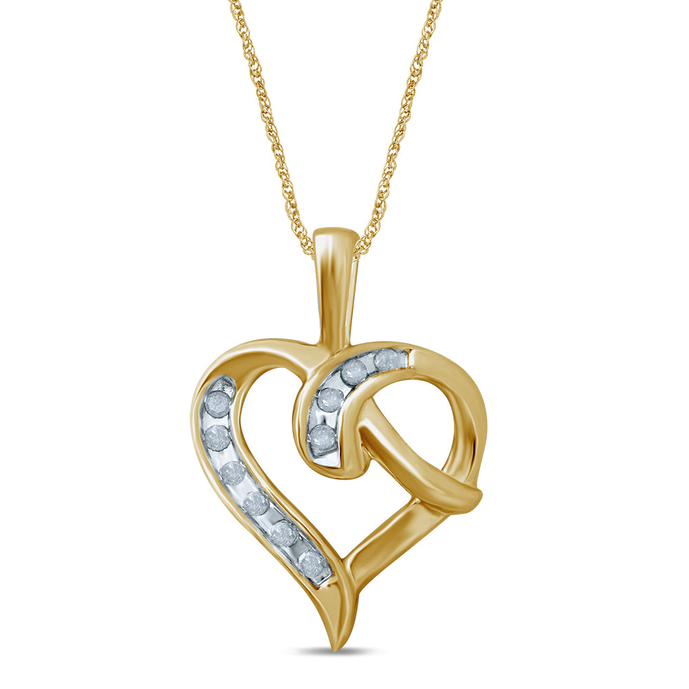 10k Yellow Gold Lab-Created Diamond Pendant Necklace