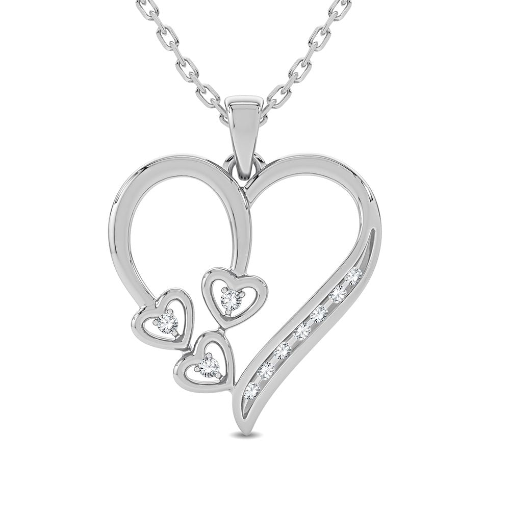 Chic 10k White Gold Lab Diamond Pendant for Women