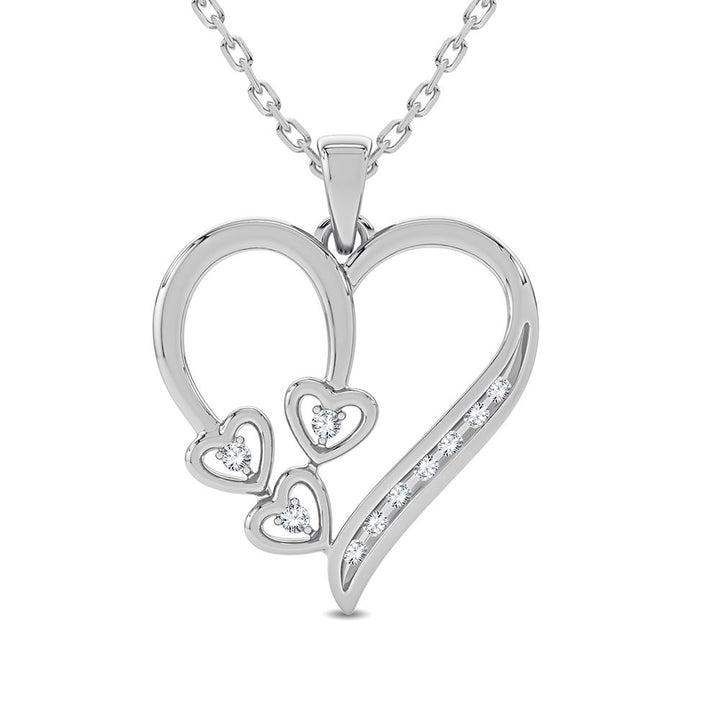 Chic 10k White Gold Lab Diamond Pendant for Women