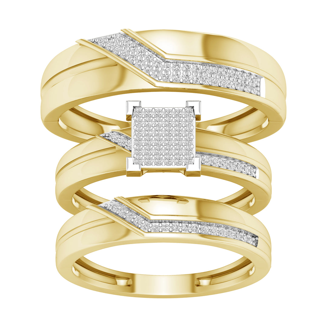 10k Yellow Gold Lab Diamond Trio Set - Timeless Charm