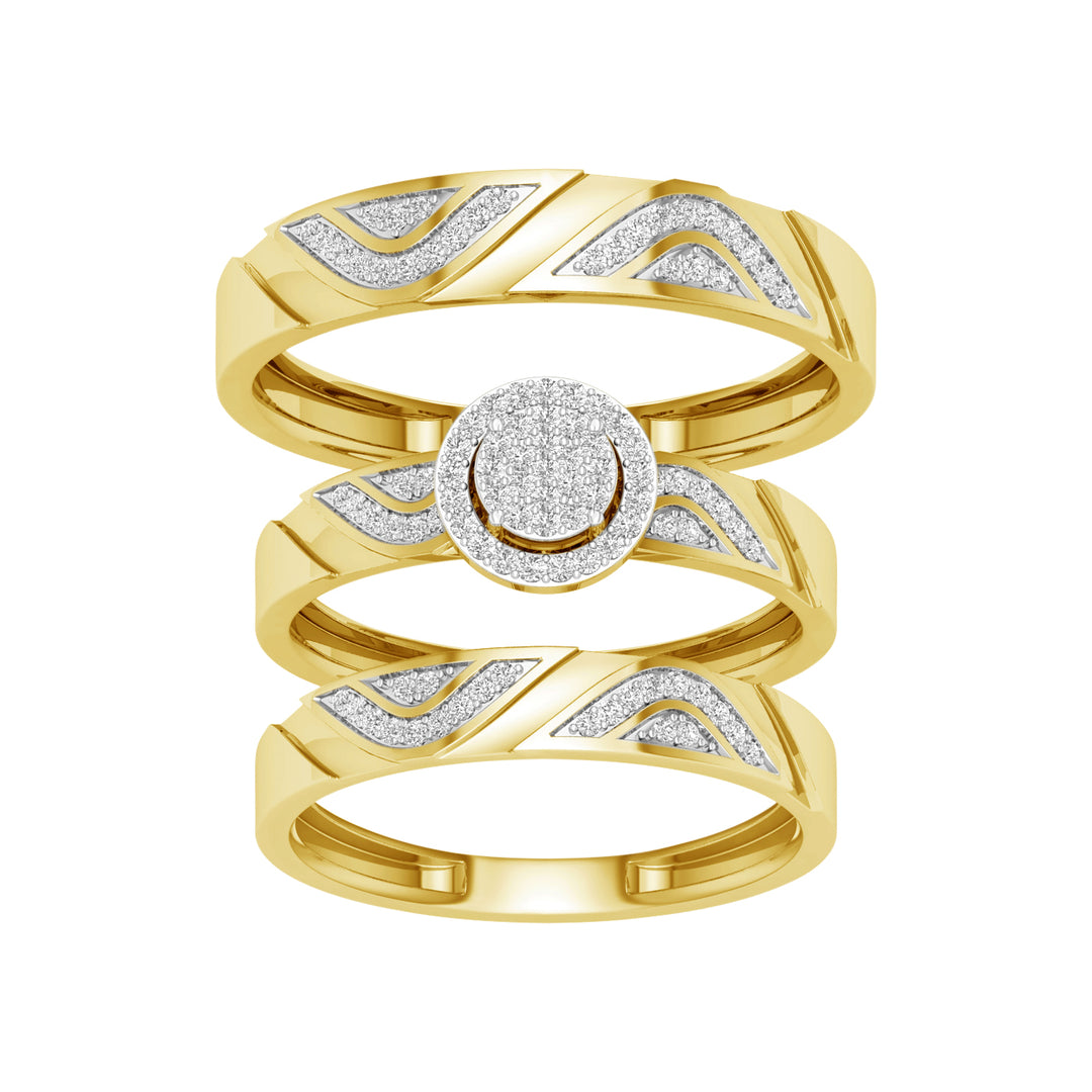 10k Yellow Gold Lab Diamond Trio Set: Womens Timeless Charm
