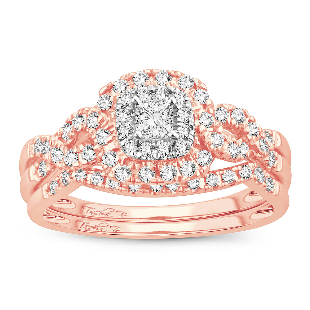 Romantic 14k Rose Gold Lab Diamond Bridal Ring (1CT)