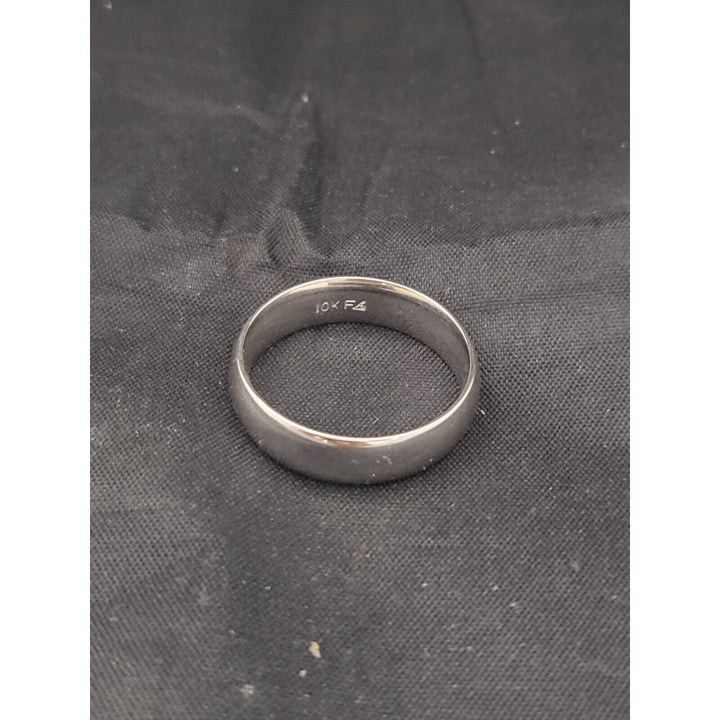 10k White Gold Plain Band Ring Size 10.75 With 7.1g Of Gold