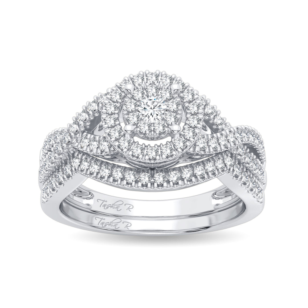 Timeless 14K White Gold 0.50CT Lab Diamond Bridal Ring