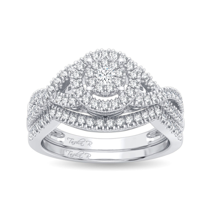 Timeless 14K White Gold 0.50CT Lab Diamond Bridal Ring