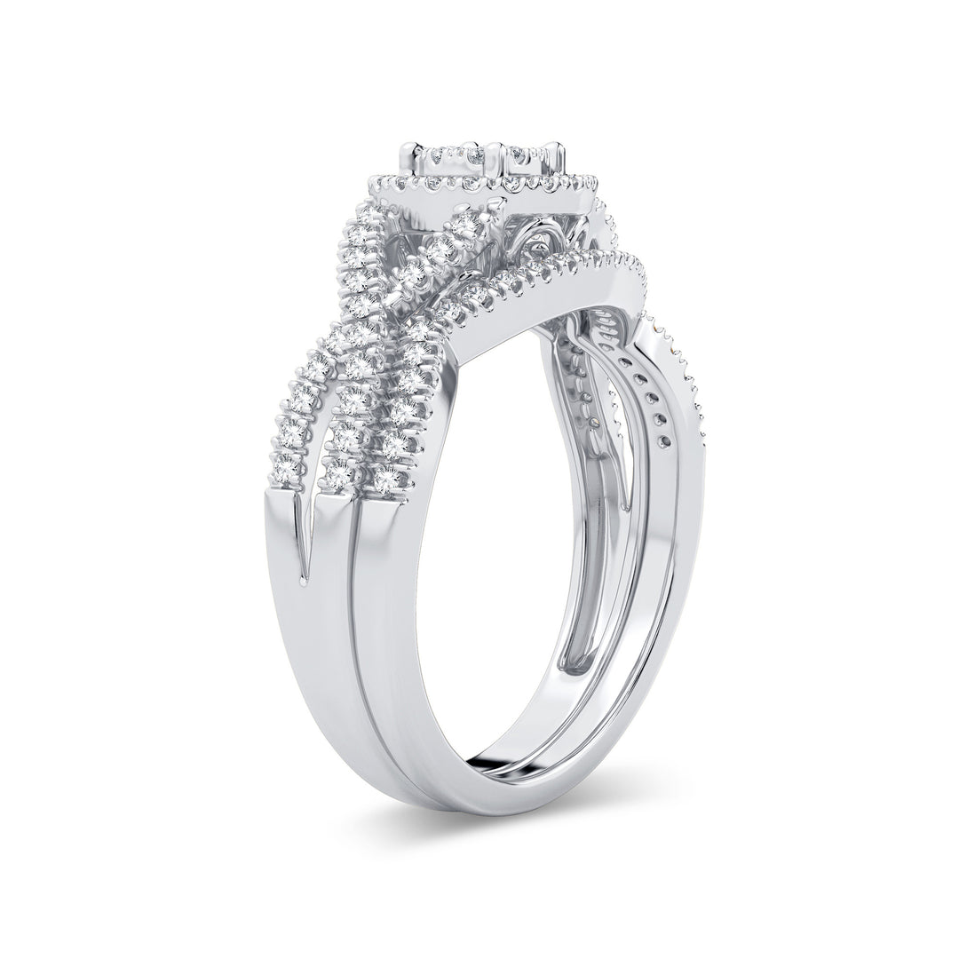 Timeless 14K White Gold 0.50CT Lab Diamond Bridal Ring