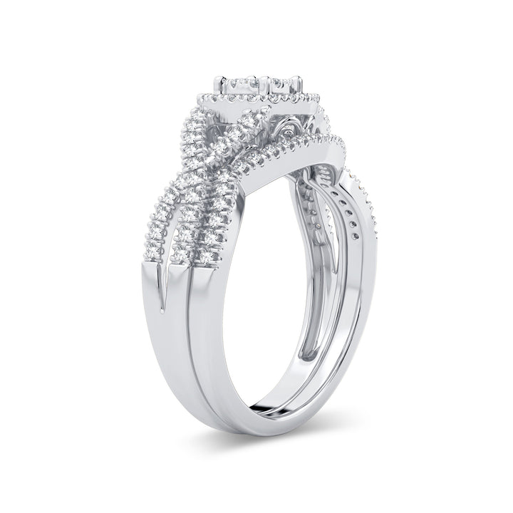 Timeless 14K White Gold 0.50CT Lab Diamond Bridal Ring