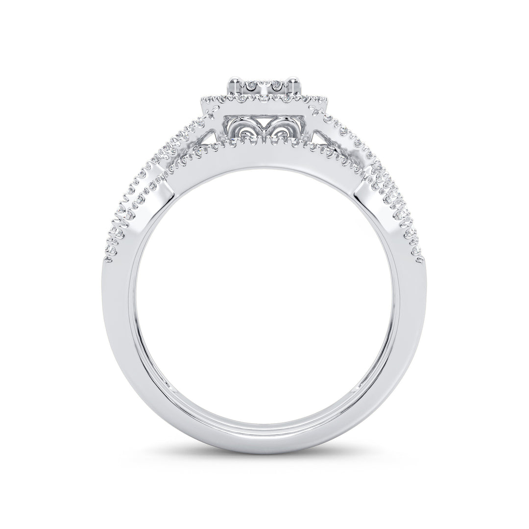 Timeless 14K White Gold 0.50CT Lab Diamond Bridal Ring