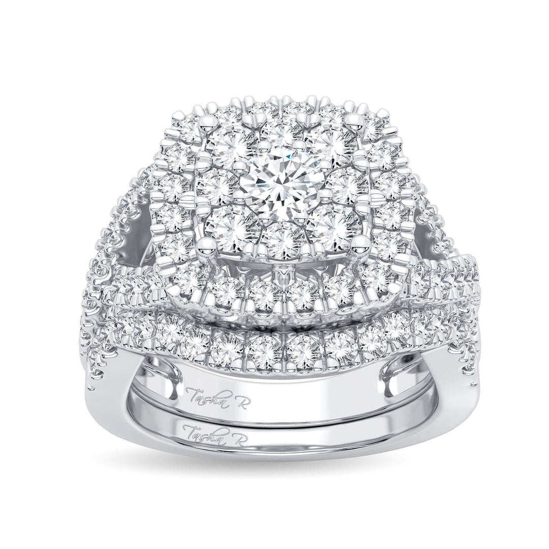 Sparkling 14k White Gold 2CT Diamond Bridal Ring