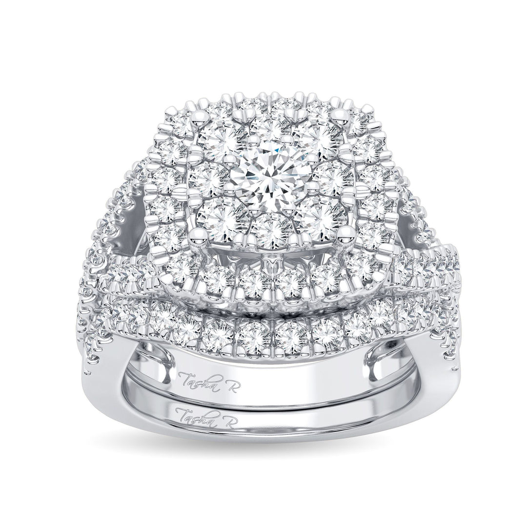 Brilliant 14k White Gold 2CT Lab Diamond Bridal Ring
