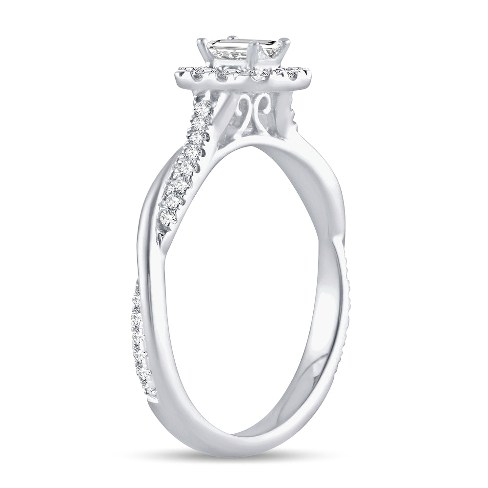 14K White Gold 0.50CT Lab Diamond Engagement Ring