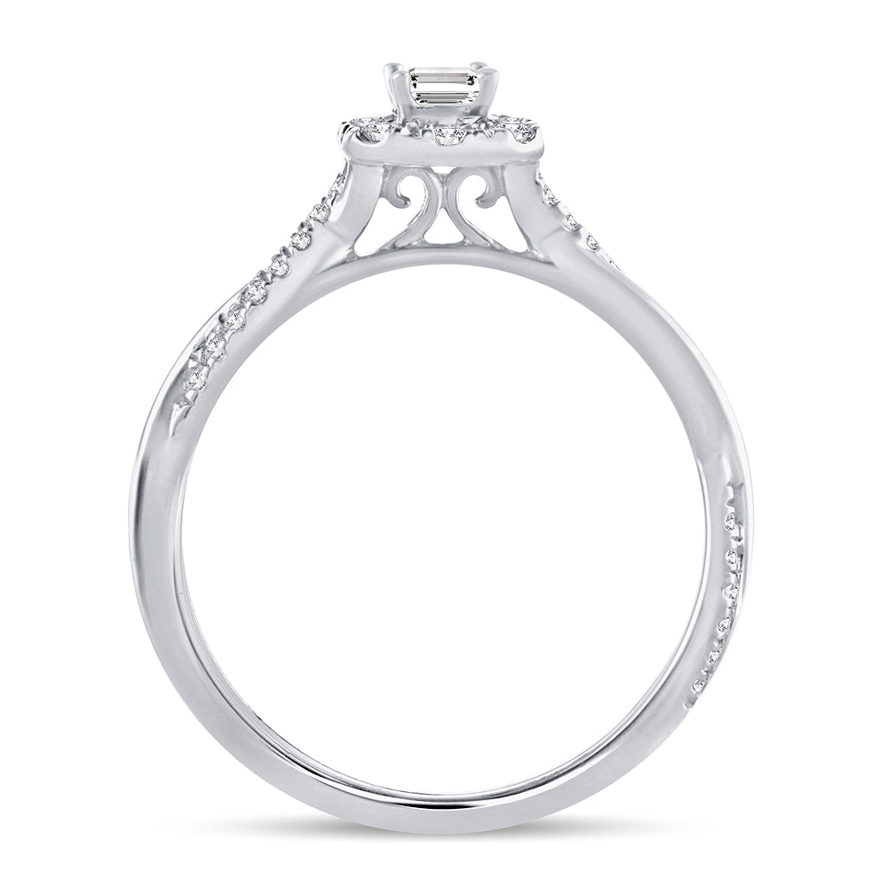 14K White Gold 0.50CT Lab Diamond Engagement Ring
