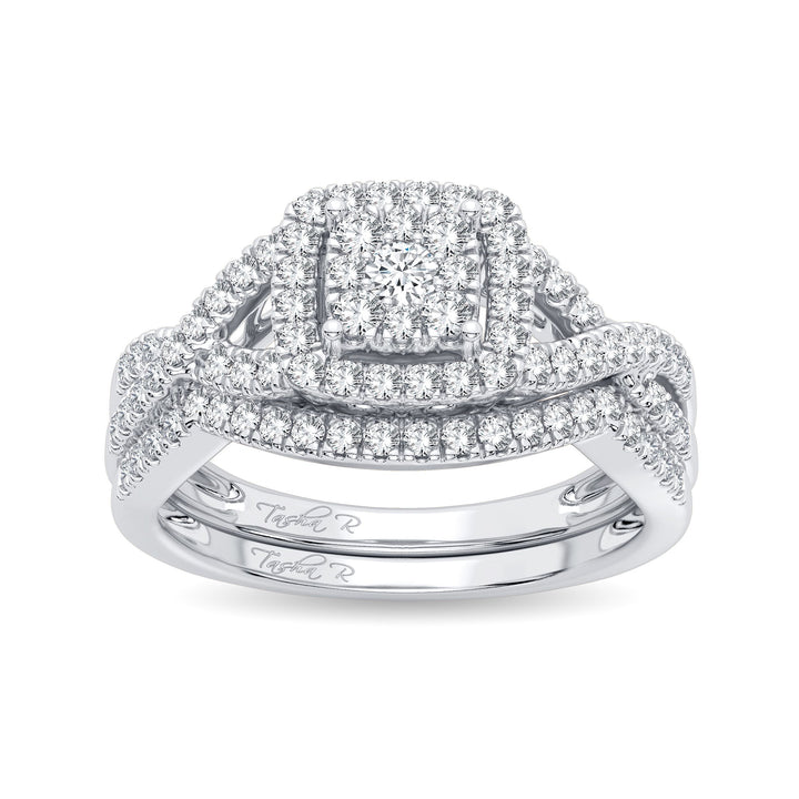 Brilliant 14k White Gold 0.50ct Lab Diamond Bridal Ring