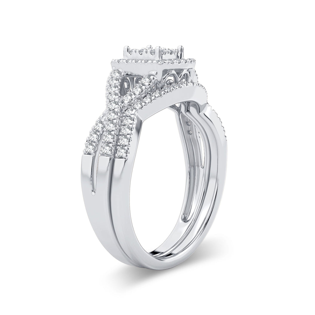 Brilliant 14k White Gold 0.50ct Lab Diamond Bridal Ring