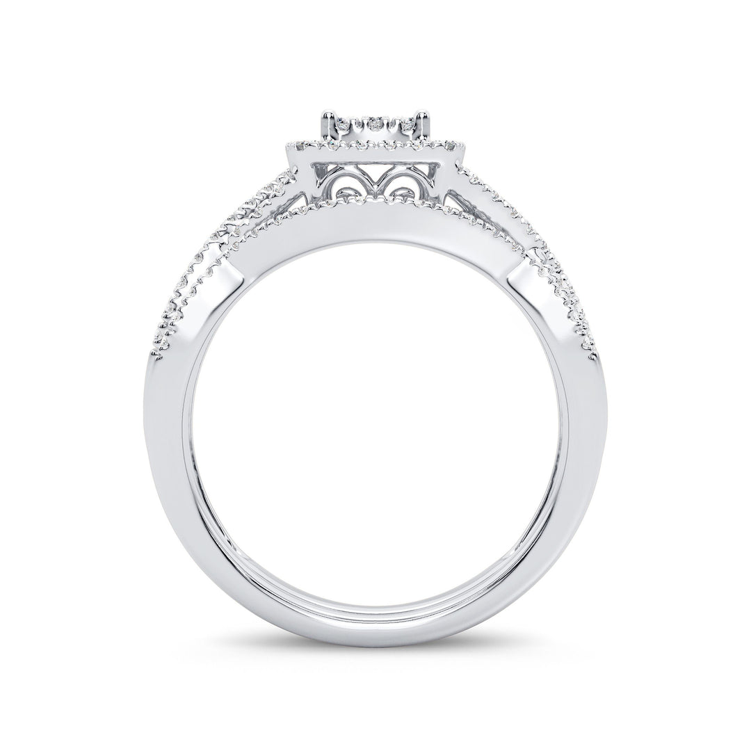 Brilliant 14k White Gold 0.50ct Lab Diamond Bridal Ring