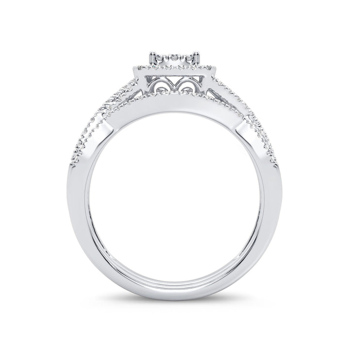 Brilliant 14k White Gold 0.50ct Lab Diamond Bridal Ring
