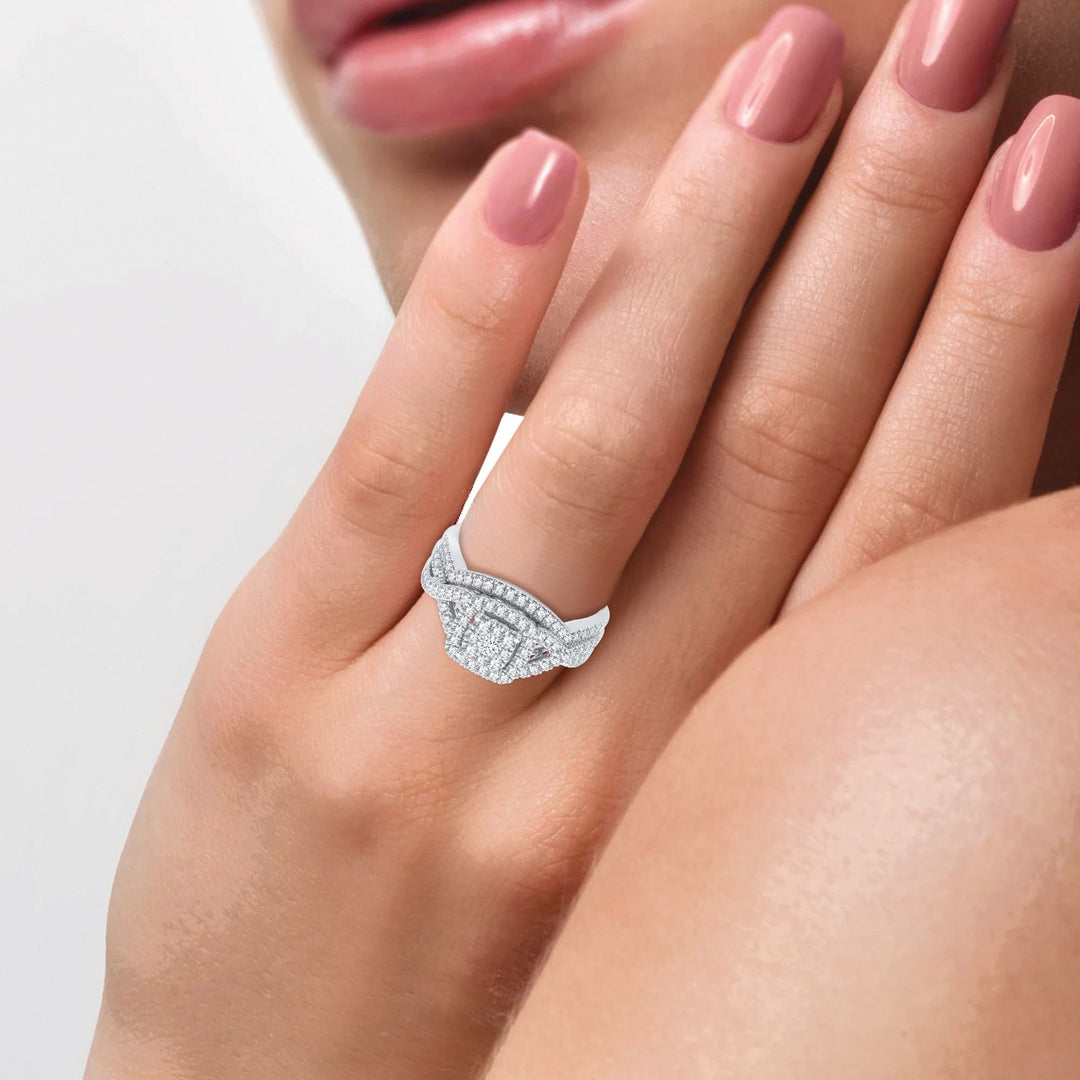 Brilliant 14k White Gold 0.50ct Lab Diamond Bridal Ring