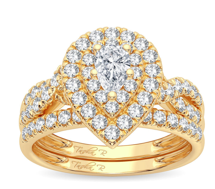 14K Yellow Gold 1.00CT Diamond Bridal Ring