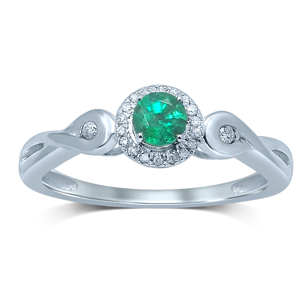 Elegant 14k White Gold Lab Diamond Womens Statement Ring