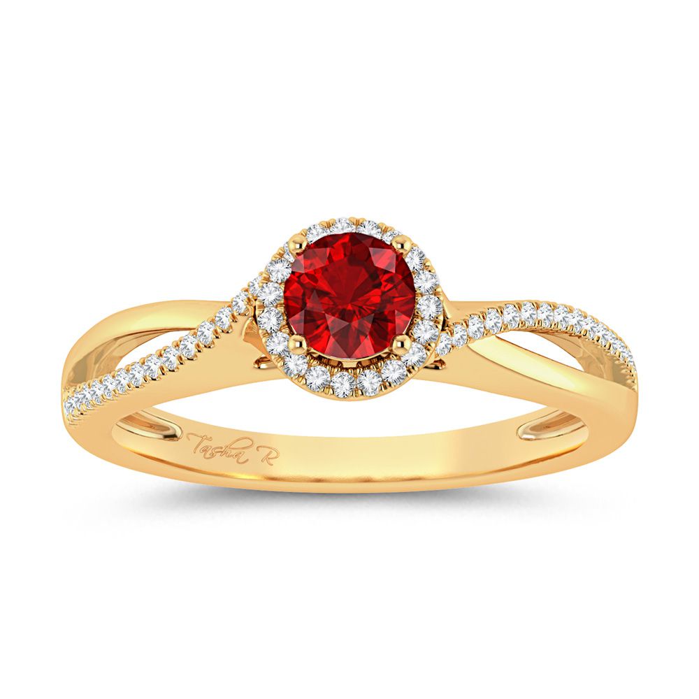 Chic 14k Yellow Gold Lab Diamond Womens Statement Ring