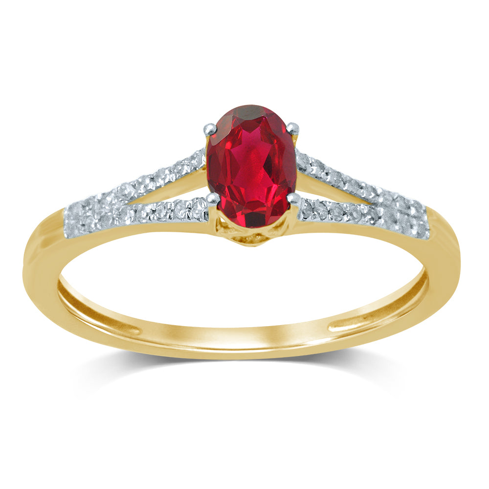 14k White Gold Lab-Created Diamond Accent Ring