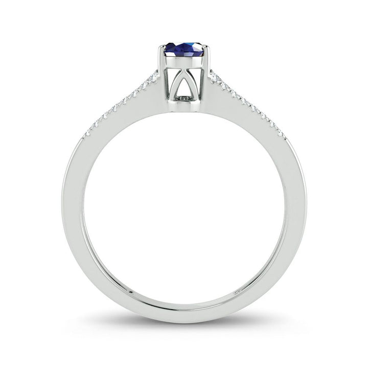 Luminous 14k White Gold Lab Diamond Womens Sapphire Ring
