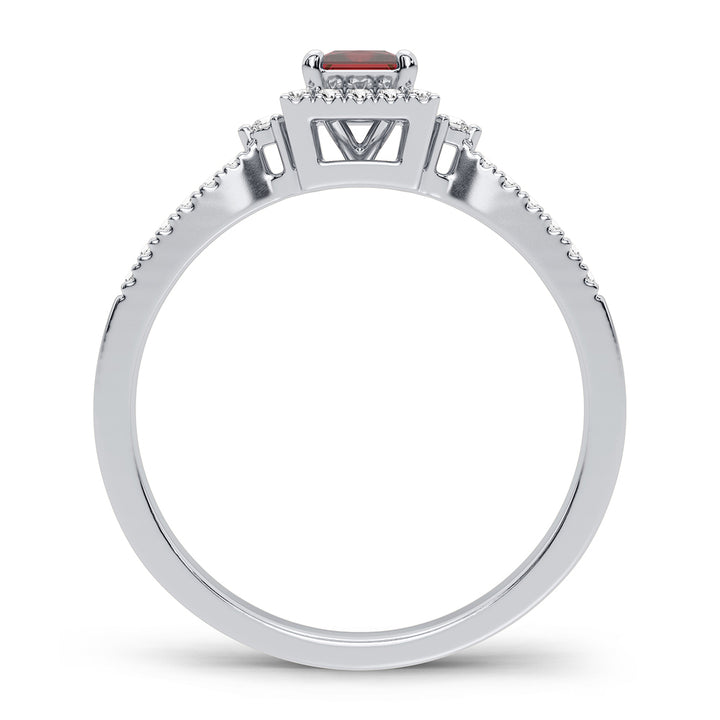 14k White Gold Lab-Created Diamond Womens Cocktail Ring
