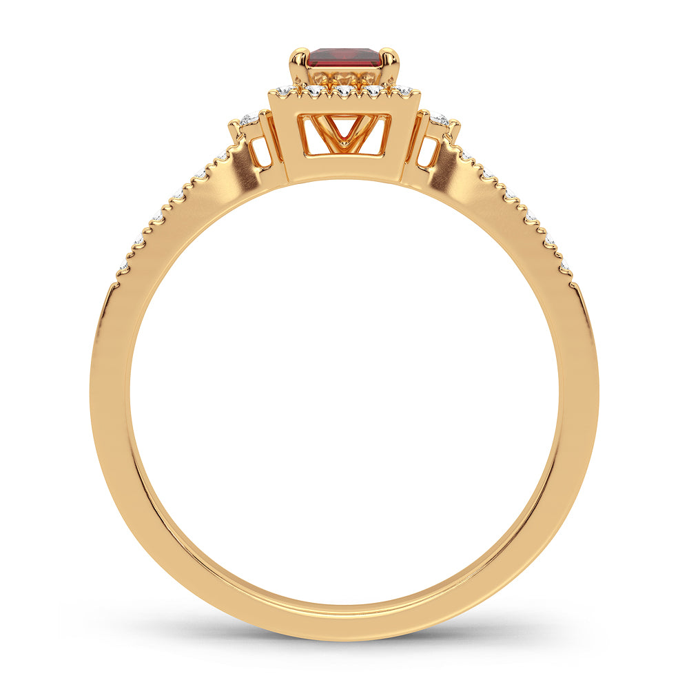 14k Yellow Gold Lab-Created Diamond Womens Ring