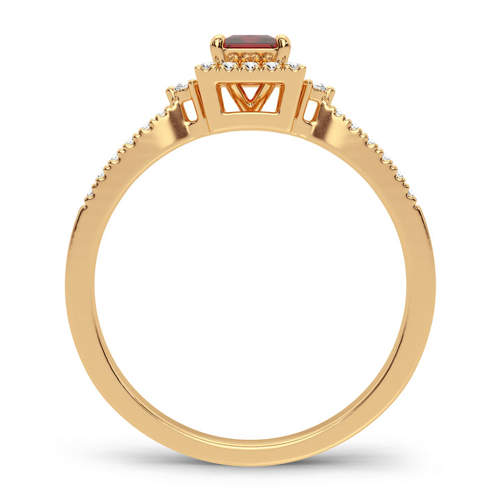14k Yellow Gold Lab-Created Diamond Womens Ring
