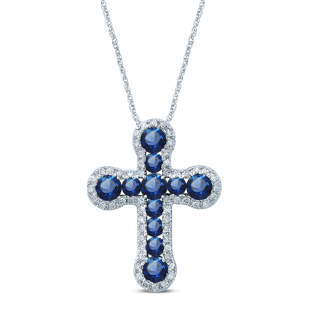 14K  0.14CT Diamond  SAPHIRE  Pendant